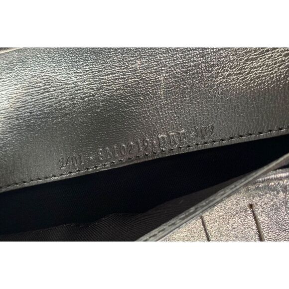 FENDI Metallic Calfskin Wallet On Chain Silver Clutch Purse AUTHENTIC $3800 - Picture 7 of 15